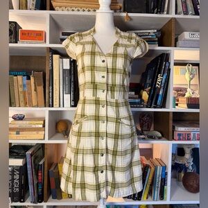 Free people Plaid Button-Down Dress